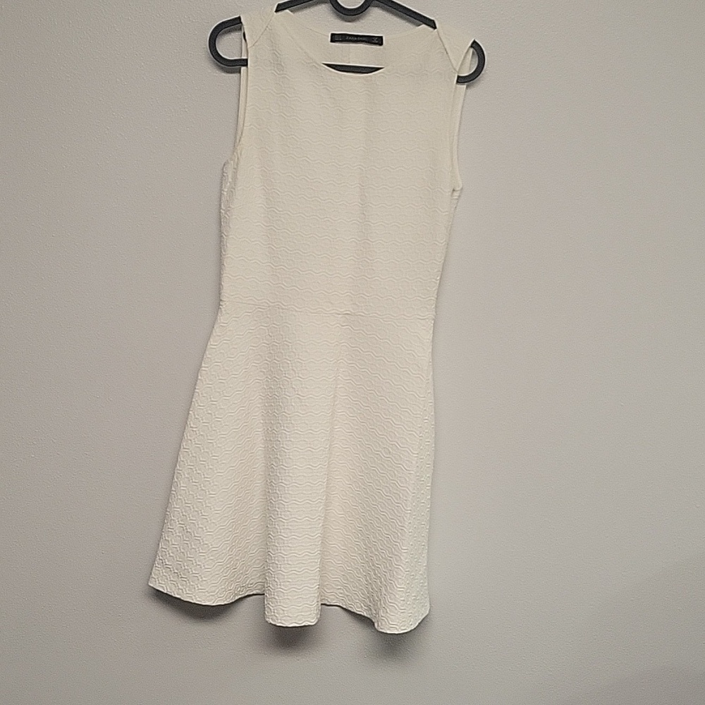 Zara Cream Textured Mini Dress